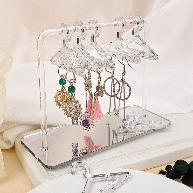 1Set Clear Display Holder Stand Rack For Earrings Display Stand Bracelet Ear Stud Storage Shelf Jewelry Display Organizer
