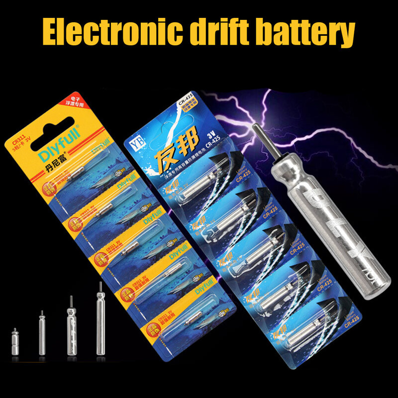 電池付き電子ナイトフィッシングフロート、発光floats、フィッシングアクセサリー、cr311、cr316、cr322、cr425、cr435、10-100pcs