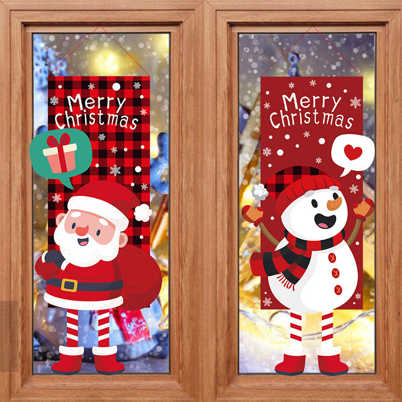 Merry คริสต์มาสแขวนธงการตกแต่งคริสต์มาสประตูบ้านเครื่องประดับคริสต์มาส Xmas ของขวัญ Navidad ตกแต่งใหม่ปี2023