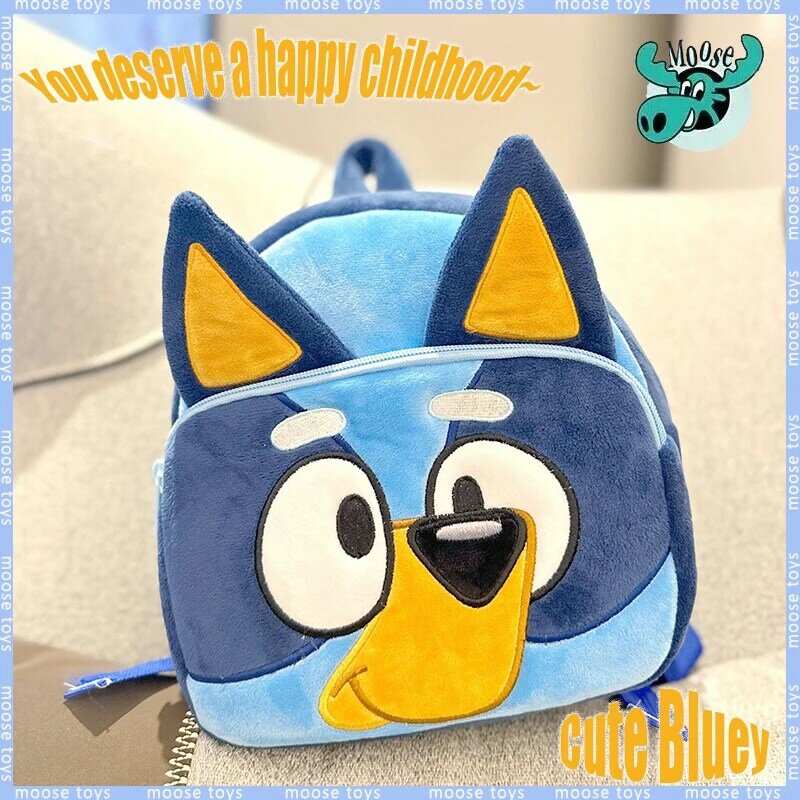 Детский школьный ранец ELK Bluey, плюшевый рюкзак для пикника и путешествий, мультяшная голубая семейная сумка для закусок, детские подарки