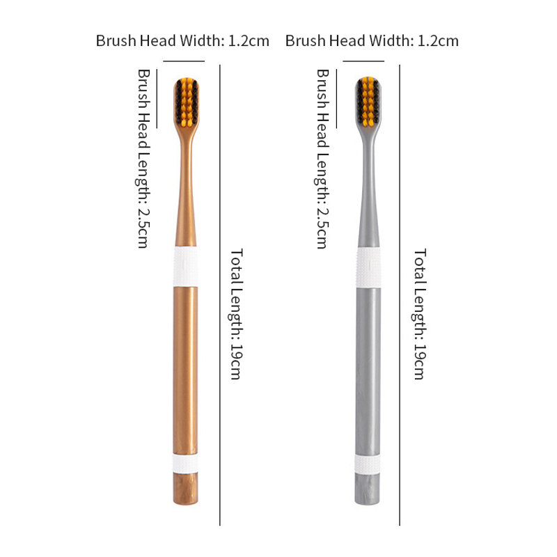 2 Sets Of Bamboo Charcoal Toothbrushes Ultra-Fine Soft Bristle Cleaning, Family Outfit Couple Adult Fine Bristle Toothbrush Set