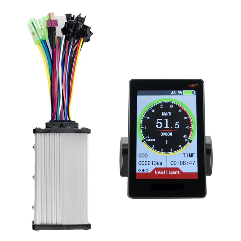 M6T Electric Bike LCD Display Meter+36V 350W Sine Wave Controller Color Screen Universal For E-Bike E Scooter Parts (6PIN)