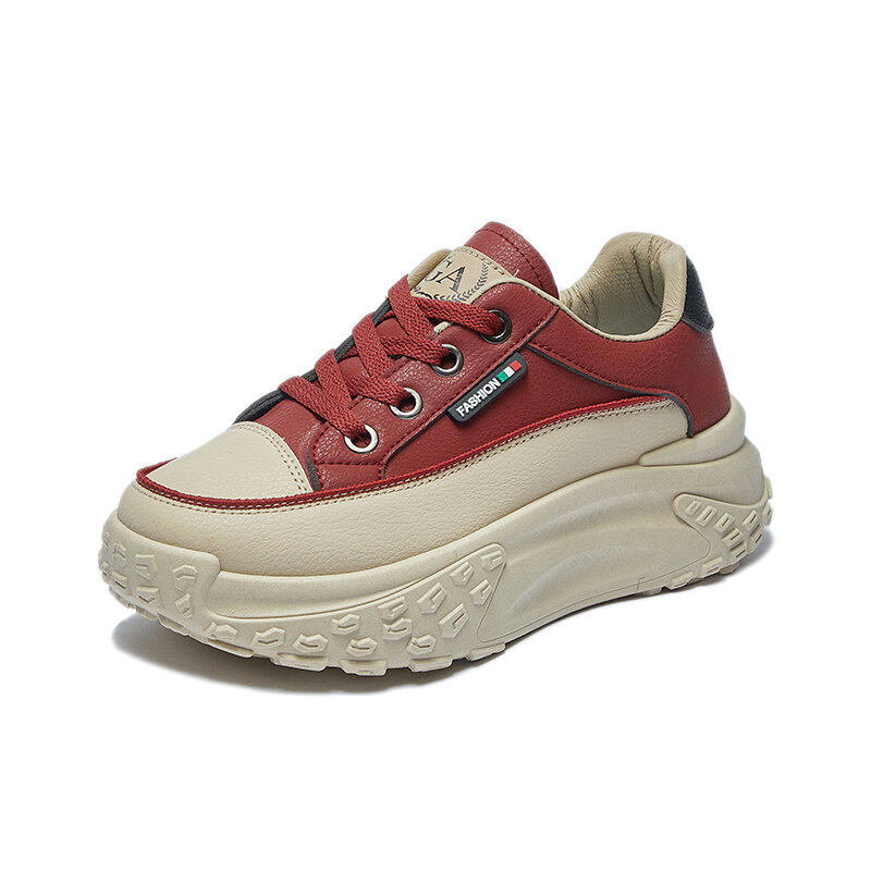 Sapatos de plataforma em cunha feminina, sapatos casuais volumosos, confortáveis e respiráveis, moda escolar, primavera e verão, Q017, 4,5 cm