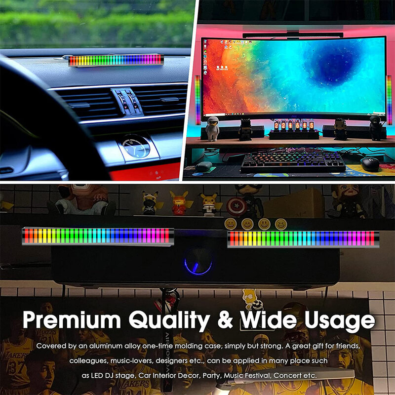 LED 라이트 바, 음성 제어 픽업 리듬 라이트, 자동차 음성 제어 라이트, RGB 다채로운 분위기 라이트 바, 장식 라이트
