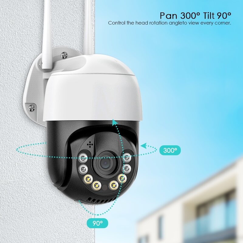 Câmera IP Smart Home CCTV Segurança, Vídeo de Rastreamento Automático, 4K, 8MP, 5MP, HD, Áudio, PTZ, WiFi, Detecção Humana AI, 1080P, Novo