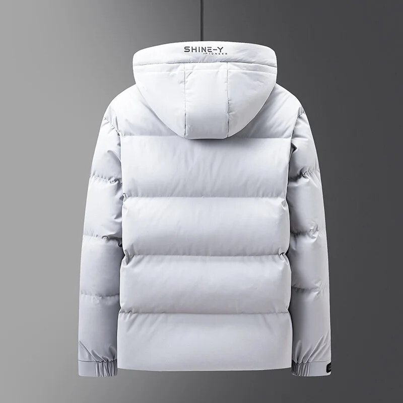 Doudoune à capuche en duvet de canard blanc pour homme, vestes épaisses, manteau matelassé anti-froid, hiver, 90%