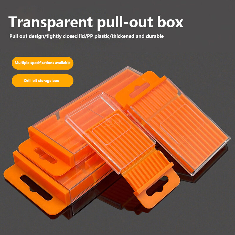 Kotak penyimpanan bor plastik, kotak penyimpanan alat khusus untuk keran bor putar, kotak penyimpanan komponen
