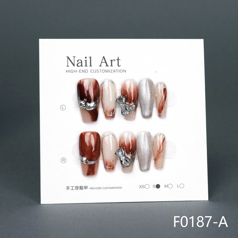 Small Size High grade and elegant appearance, white handmade wearing armor, snowflake nail art finished product detachable nail