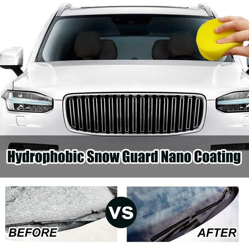 Neve do carro removendo a pasta, limpeza de neve suave, creme hidrofóbico para pára-brisas e retrovisor com esponja, suprimentos de inverno, 100g