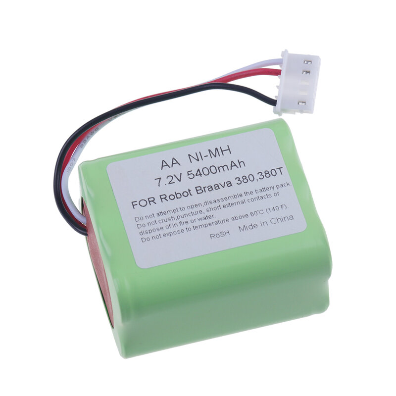 2PCS 7.2V NI-MH 5400mAh Battery for iRobot Braava 380T 380 390T Mint 5200 5200B 5200C Vacuum Cleaner upgraded 3000MAH Battery