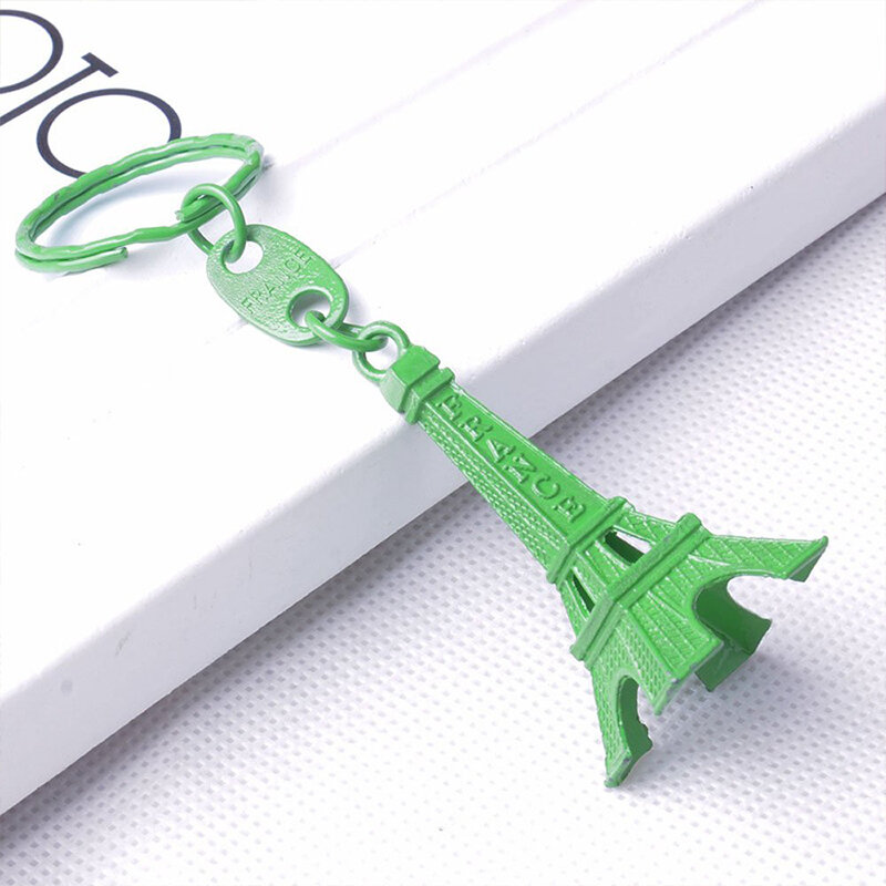 10Pcs Eiffel Tower Model Keychain Retro Paris Keyring Metal Split Key Ring Tower Keychain