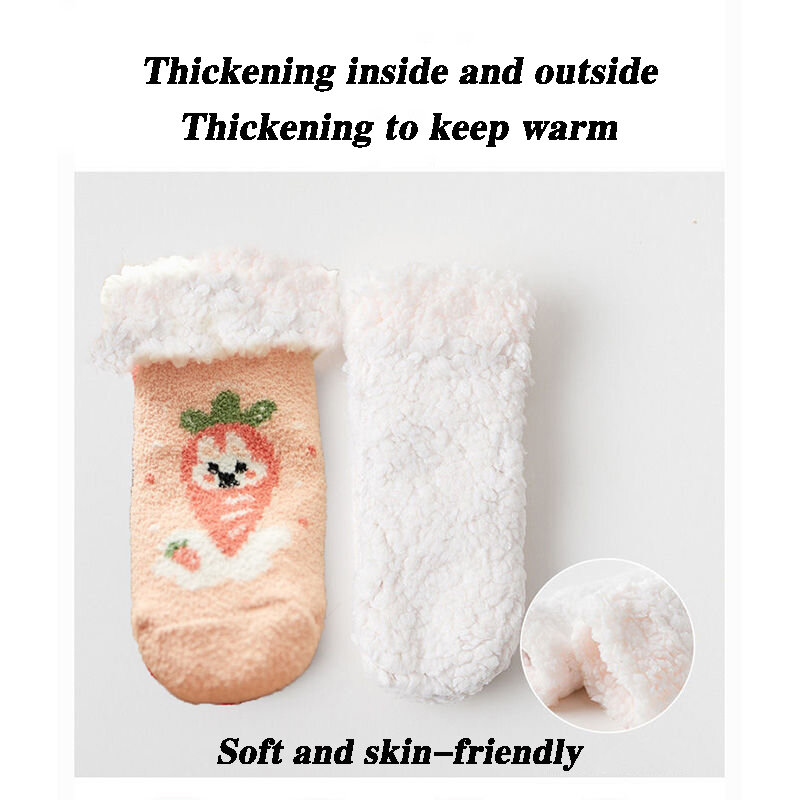 Natal feminino bebê antiderrapante meias engrossar inverno quente bonito engraçado presente para a filha kawaii meninos meninas casa dormir chão novo