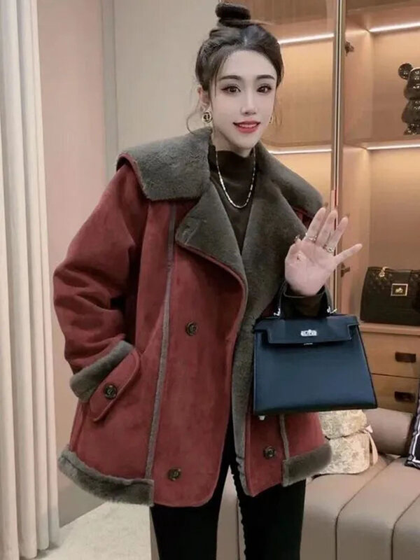 Nuovi cappotti di pelliccia di coniglio integrati in pelliccia da donna di marca di moda versione coreana 2024 primavera e autunno nuove giacche di pelliccia invernale