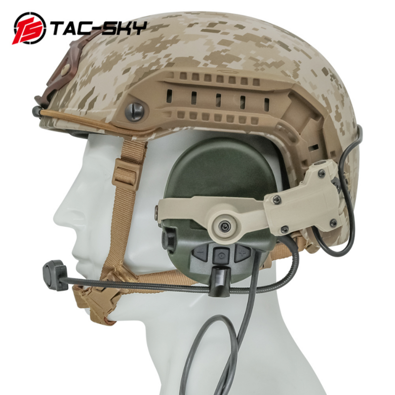 TS TAC-SKY Tactical Capacete com ARC Track Adapter, Outdoor Hunting Headphones, apto para Stildin, Tiro