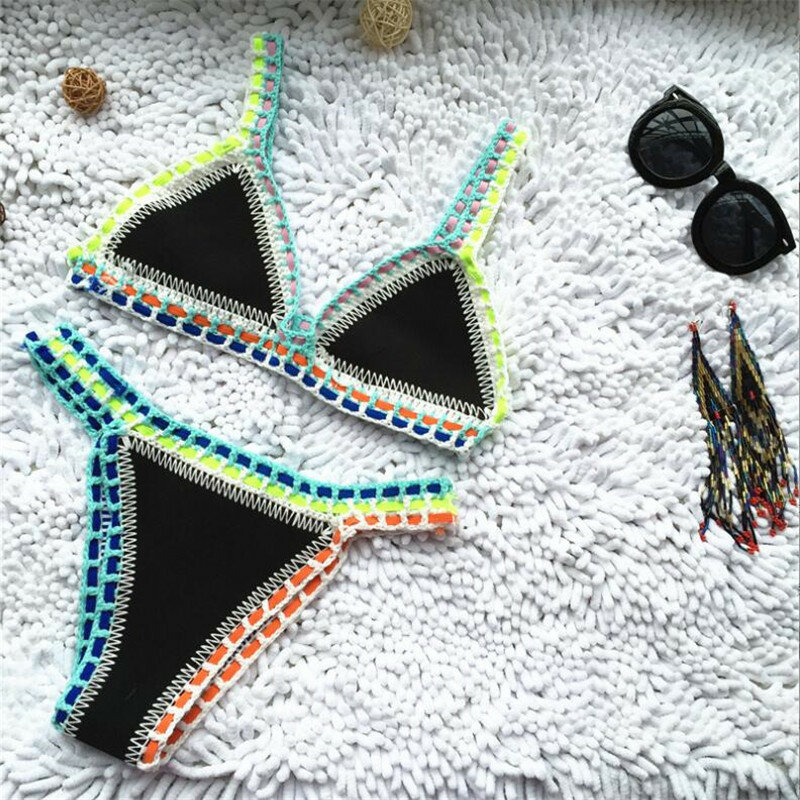 Sexy Bikini kobiety strój kąpielowy lato neoprenowe plażowe Bikini Surf Biquini damskie stroje kąpielowe dwuczęściowy brazylijski strój kąpielowy Hot