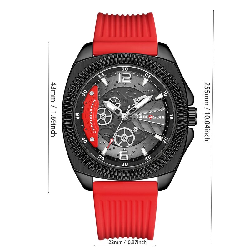 Aocasdiy-メンズカジュアルクォーツ時計,高級,防水,発光,クロノグラフ,腕時計,高品質