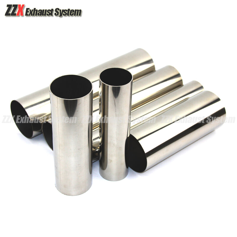 304 Stainless Steel Exhaust Pipe Silenciador, Material de soldagem, Car Styling, 1.2mm Thick, 38mm, 51mm, 63mm, 76mm
