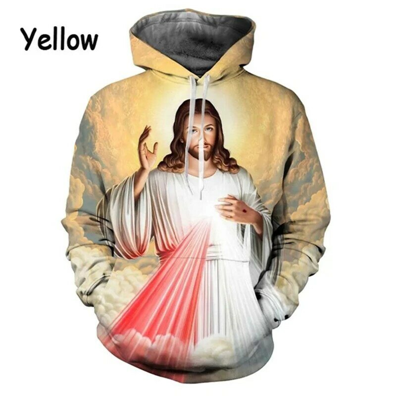 3D O Deus Jesus Impresso Hoodies para Crianças, Moletons com capuz, Streetwear, Pullovers, Roupas Harajuku, Crença Cristã Moda Gráfica