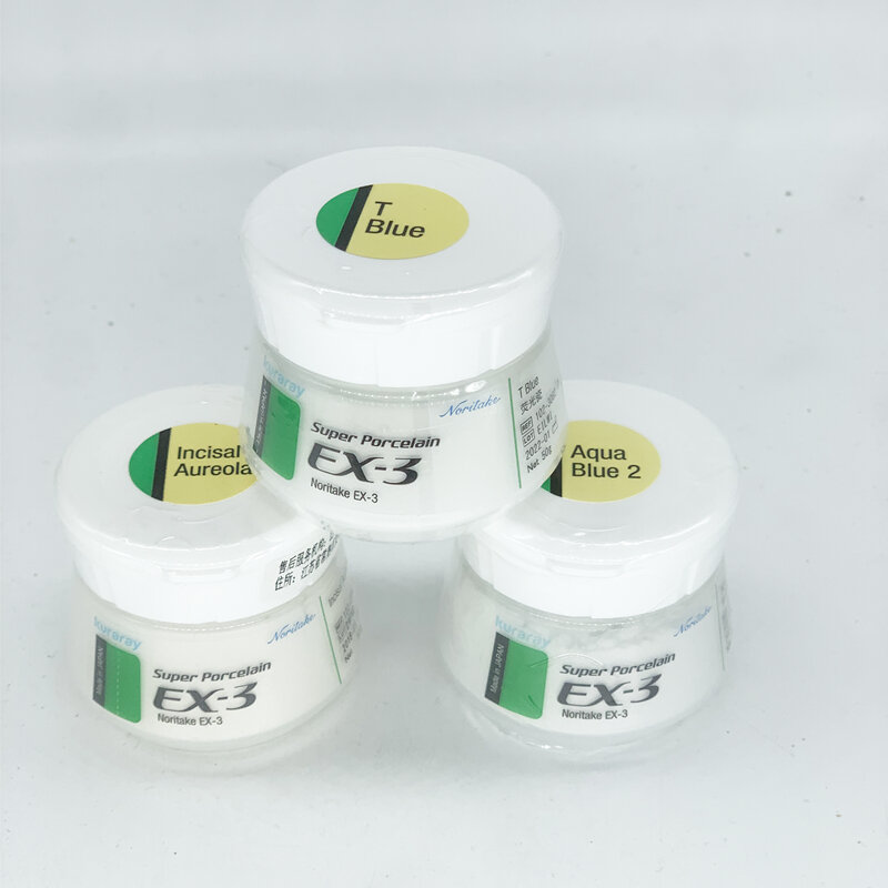 Polvo de porcelana fluorescente para laboratorio Dental Czr EX-3 Noritake, polvo de porcelana de Metal, color amarillo Natural LT, lustre, LT0-LT