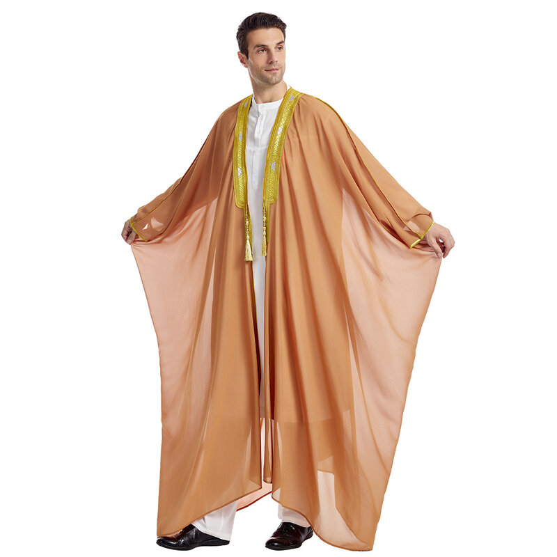Eid-cárdigan largo para hombre, Kimono islámico de Ramadán, túnica larga, caftán musulmán saudí, Dubái, Jubba Thobe