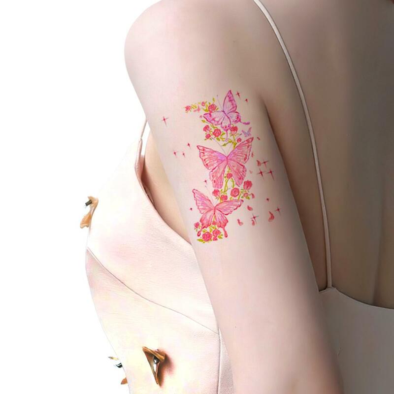 Tijdelijke Tattoo Sticker, Kleurrijke Vlinder Waterdichte Magische Tattoo, Duurt Tot 15 Dagen Nep Tattoo, Semi Permanente Tattoo