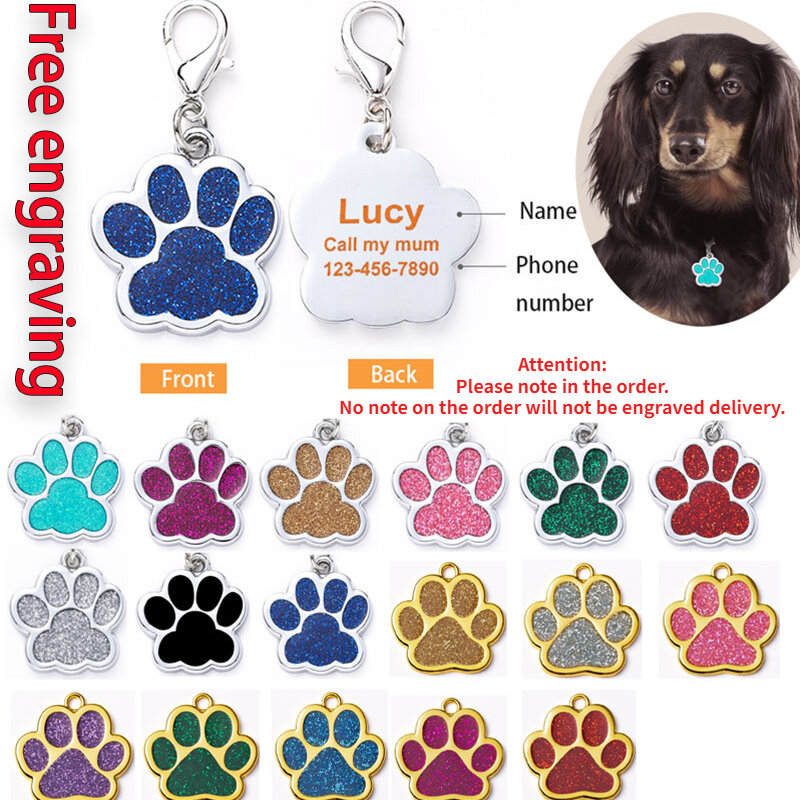 Etiqueta de identificación con grabado personalizado para mascotas, accesorios de correa de Collar personalizados antipérdida para perro, colgante de etiqueta de teléfono de identificación de gato, decoraciones para cachorros
