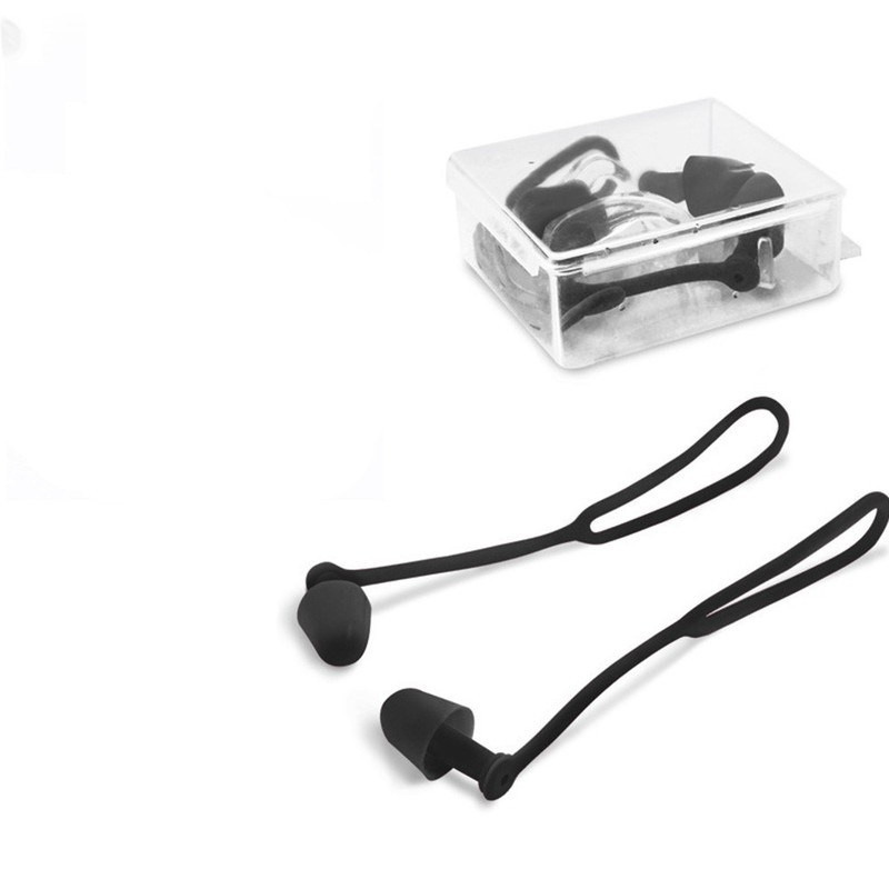 Box-verpackt Schwimmen Ohrstöpsel Noise Reduktion Silikon Weiche Ohrstöpsel Schwimmen Brille mit Lanyard Ohrstöpsel Schutz Ohren