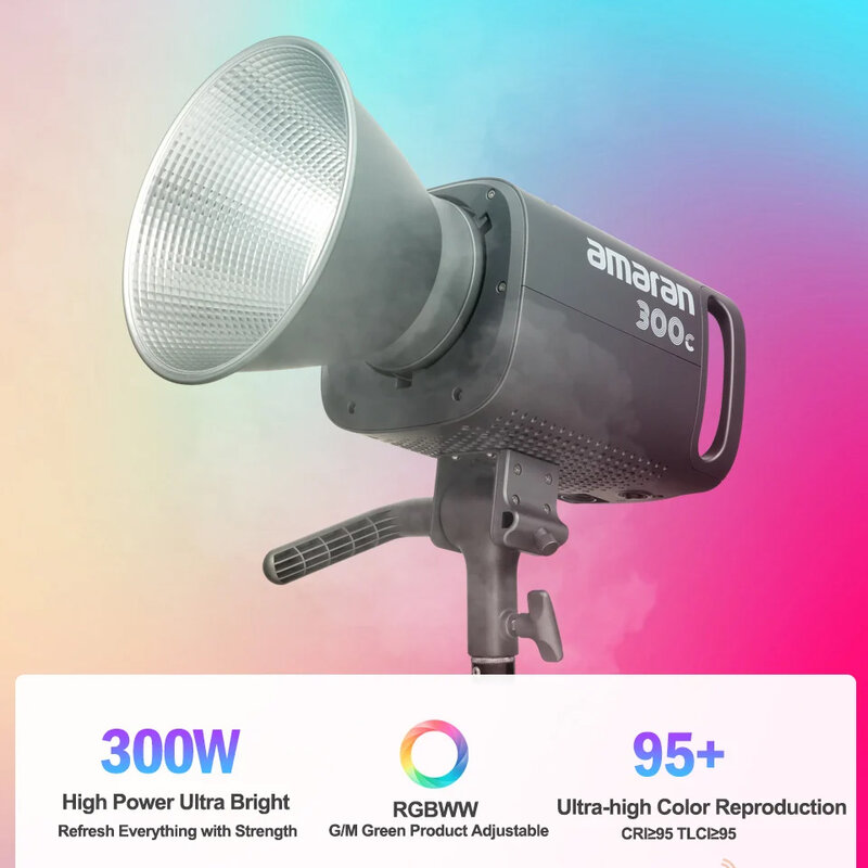 Aputure-luz de vídeo Amaran 300c 300W RGBww a todo color 2500-7500K COB, luz de relleno RGB 150c con Control por aplicación de ajuste G/M