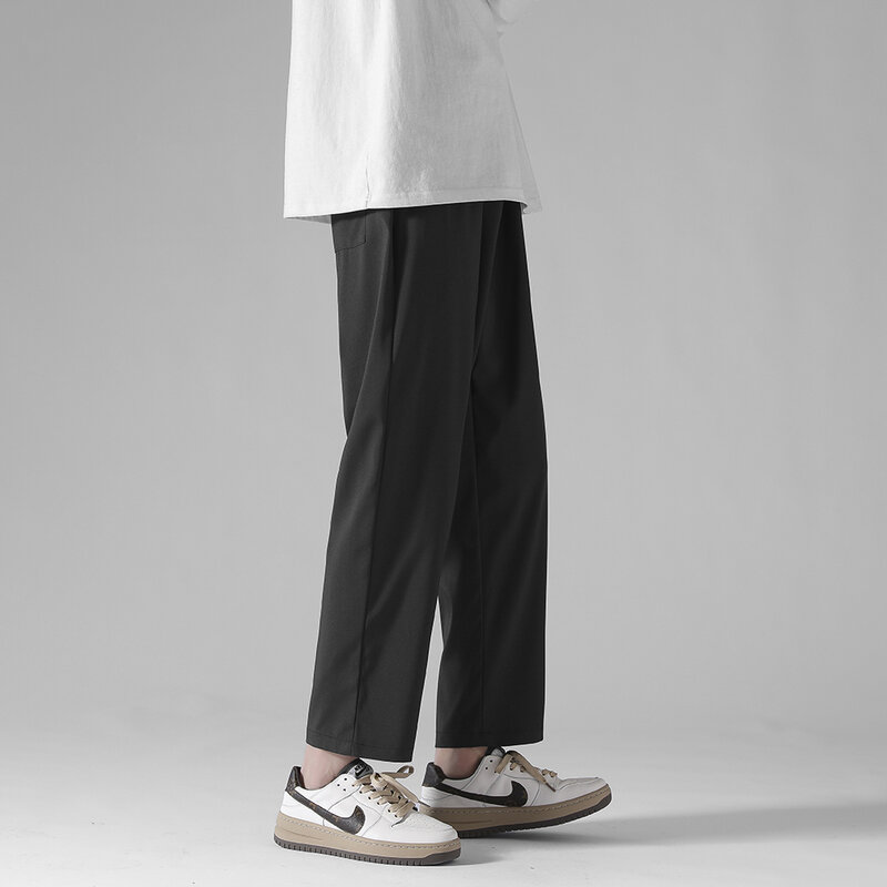 Celana ketat kaki lebar pria, bawahan Jogger kasual ringan Streetwear nyaman untuk lelaki 5XL 2023