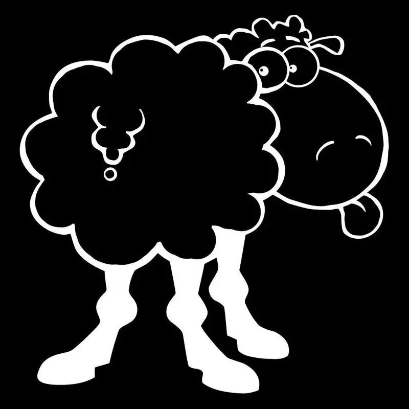 Funny Sheep Car Sticker Farm Animal Waterproof Decal Laptop Suitcase Truck Motorcycle Auto Accessories PVC,15cm*15cm