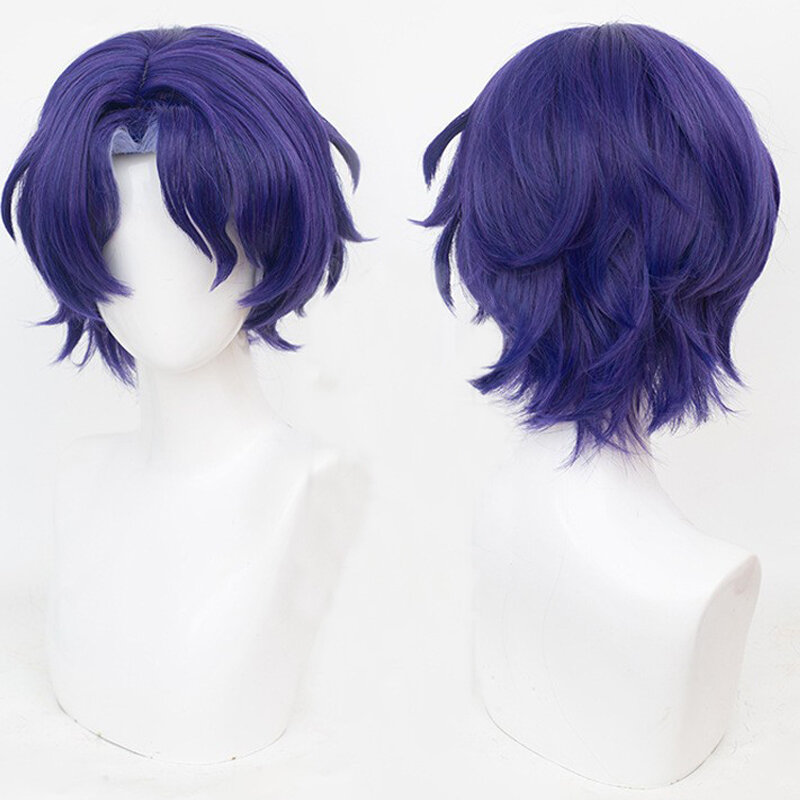 Game Honkai: Star Rail Dr. Ratio Cosplay Wig Adult Unisex Short Heat Resistant Synthetic Hair Wigs Costume Props
