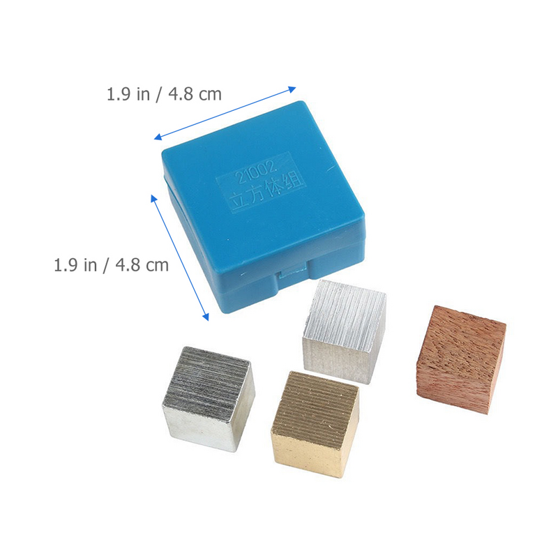 Equipo de densidad de Material, bloque de hierro, experimento físico, bloques de cubo de enseñanza de aluminio, herramienta de cobre
