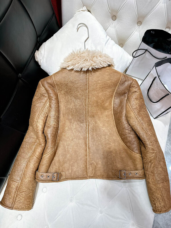 Fur One Fashion 1227ใหม่2024เสริมบุคลิกภาพย้อนยุคหล่ออาวุโสอบอุ่นสำหรับฤดูใบไม้ร่วงและฤดูหนาว