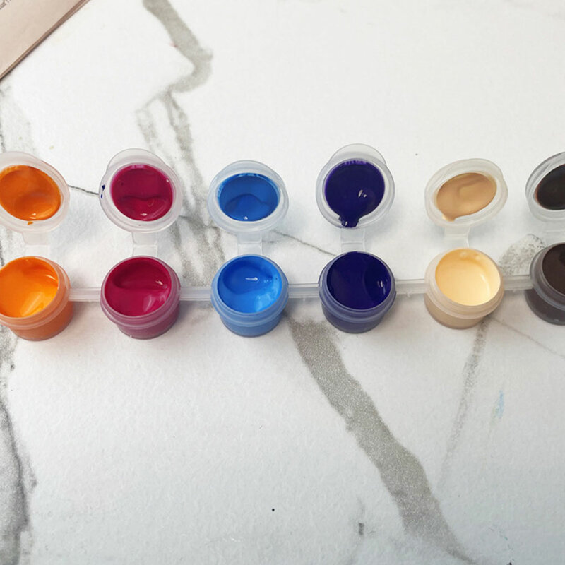 12 Paint Set Paintbrushes 2ml Washable Gouache Watercolor Fluorescent Painting Tools Kids Art DIY Accessories Parts