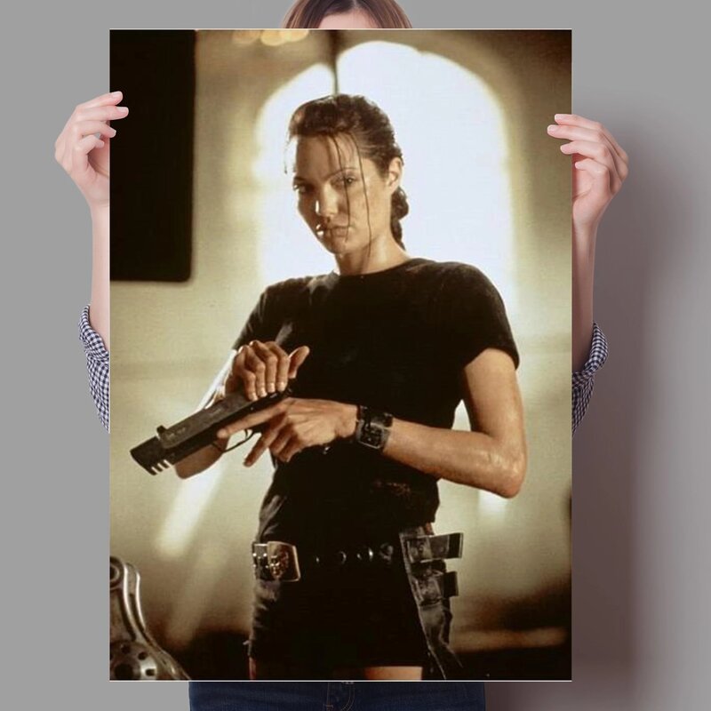 Klassische Action Abenteuer Film Lara Croft Tomb Raider Familie Wand Kunst Dekor Poster Geschenk Angelina Jolie Darsteller Leinwand