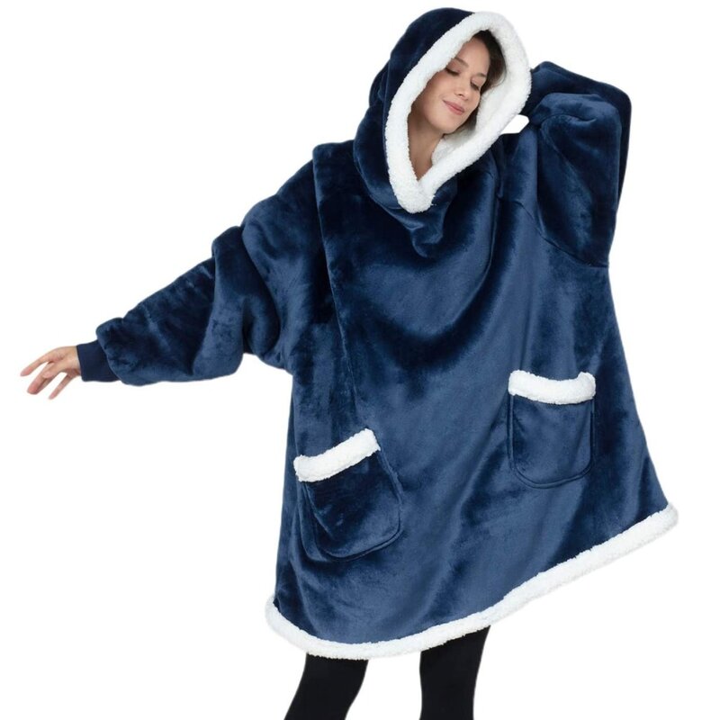 Warme starke TV Mit Kapuze Pullover Decke Unisex Riesen Tasche Erwachsene und Kinder Fleece Gewichteten Decken für Betten Reise hause
