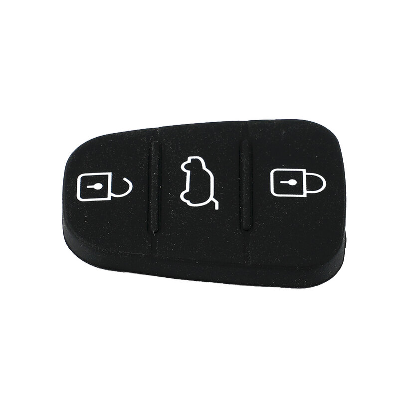 Substituição Key Pad para Hyundai, 3 botões, desempenho duradouro, material de borracha preta, i20, i30, ix35, ix20, Rio, Venga