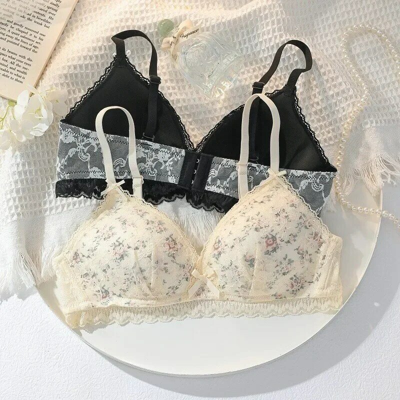 Fashion Department For Girls Trend Lace Beautiful Back Without Underwire Bra Cover Small Chest Comfortable Upper Support