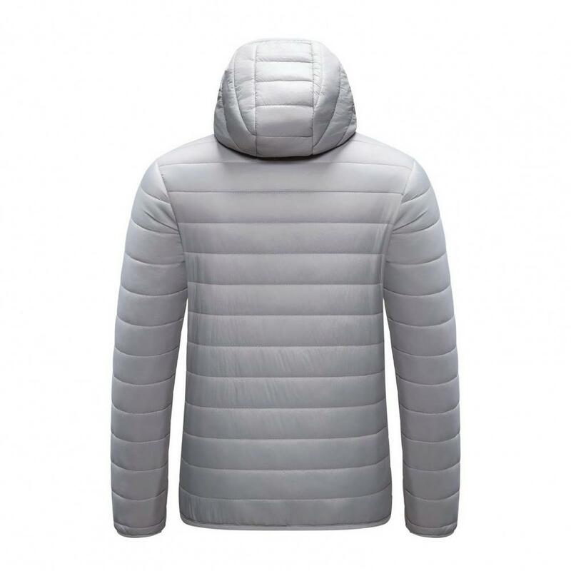 Loose Fit Cotton Jacket Men's Winter Hooded Cotton Coat with Thickened Padding Windproof Cold Resistant Long Sleeve for Warmth