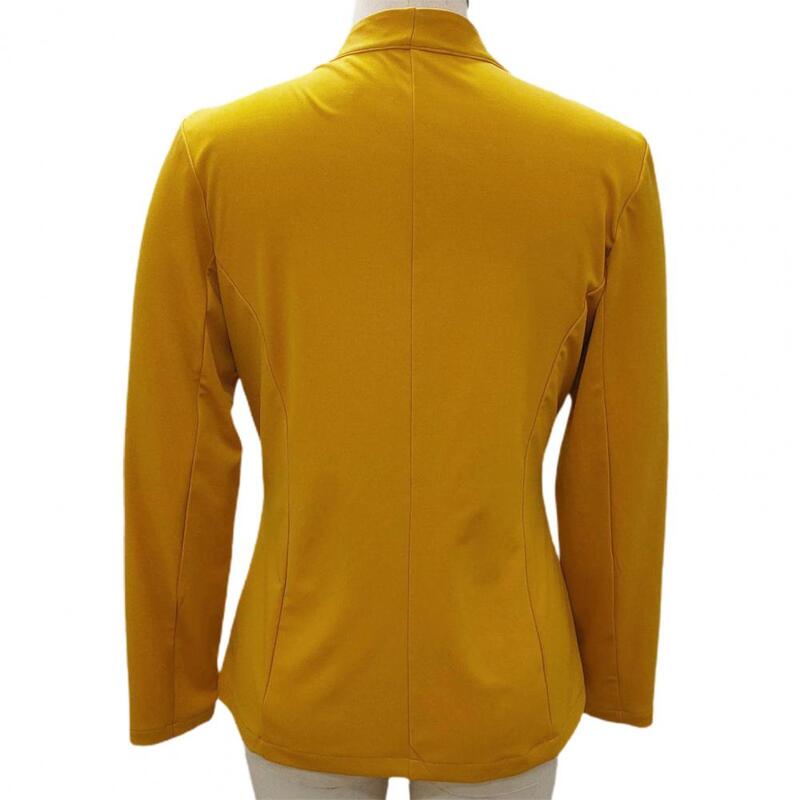 Slim Fit stylowy damski dekolt w szpic kurtka biurowa Slim Fit jesienno-zimowy płaszcz wierzchni dla biznesu profesjonalny strój podstawowy