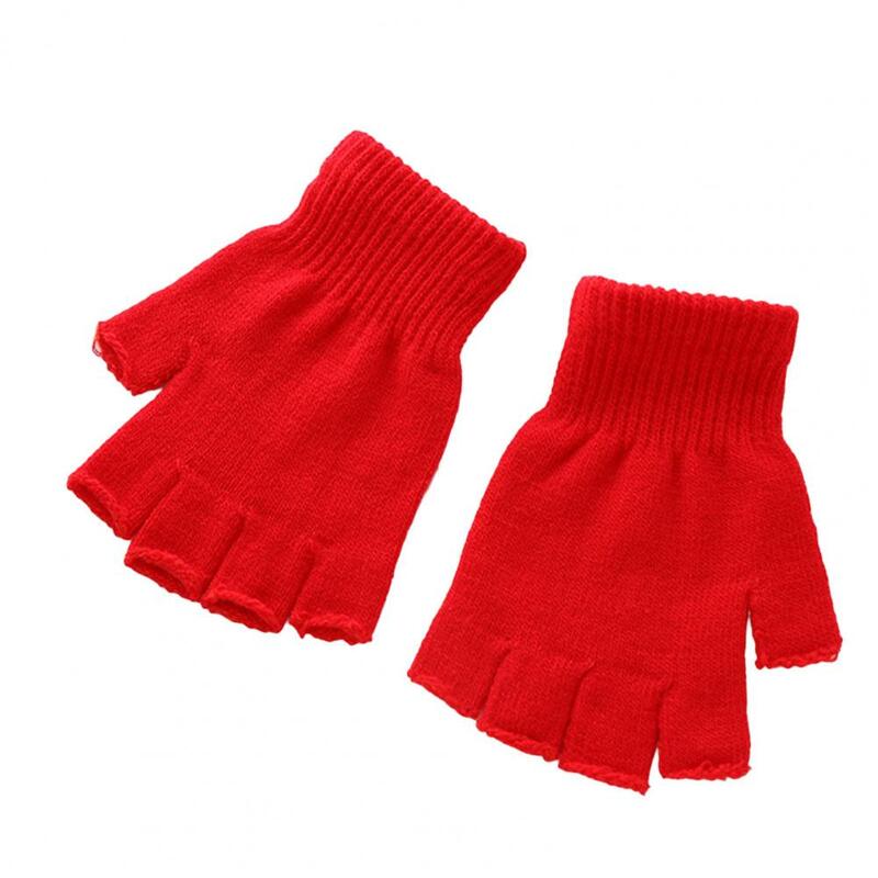 1 par de guantes deportivos a prueba de viento, guantes de medio dedo, cómodos y cálidos para niños