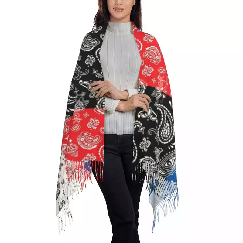 Customized Print Cool Colorful Bandana Pattern Scarf Men Women Winter Fall Warm Scarves Shawl Wrap