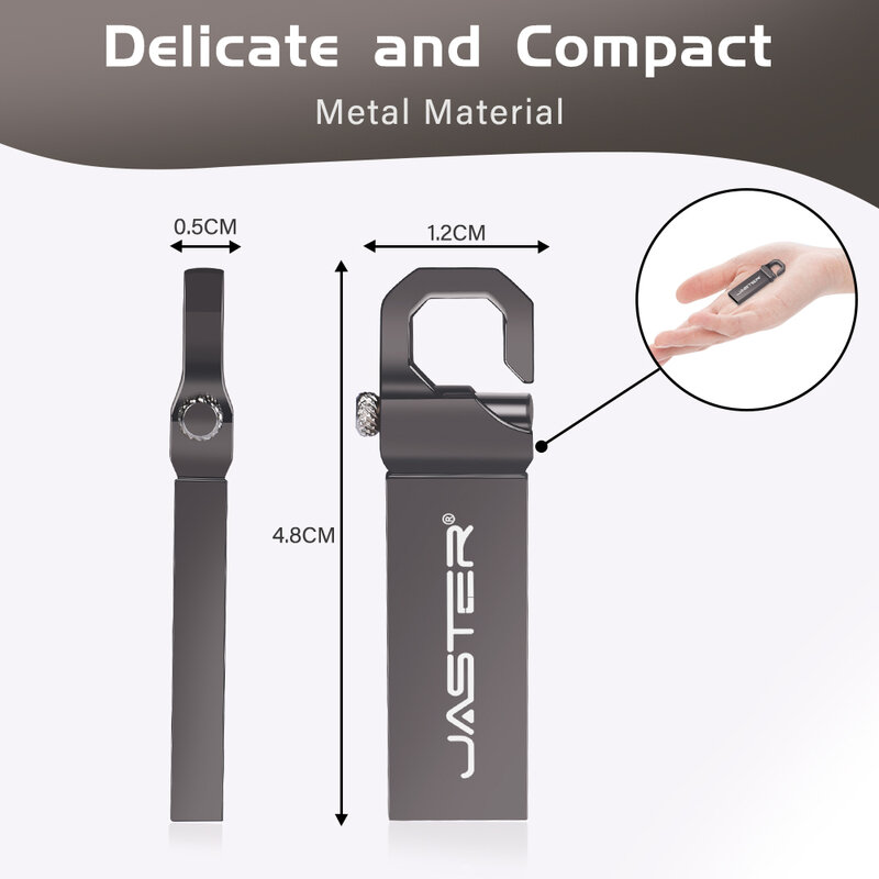 JASTER ไดรฟ์ USB Flash 64GB Carabiner Memory Stick 32GB โลโก้ที่กำหนดเองไดรฟ์ปากกาฟรี TYPE-C Micro อะแดปเตอร์ธุรกิจของขวัญ
