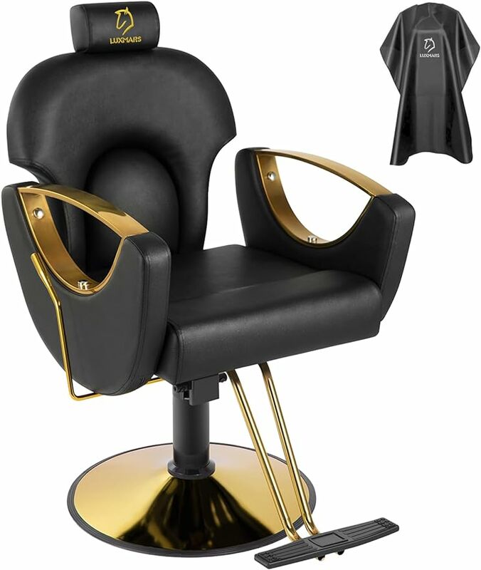 كرسي حلاقة هيدروليكي لصالون الشعر ، دوار بالدرجات ، ارتفاع قابل للتعديل ، تصفيف الشعر ، وشم