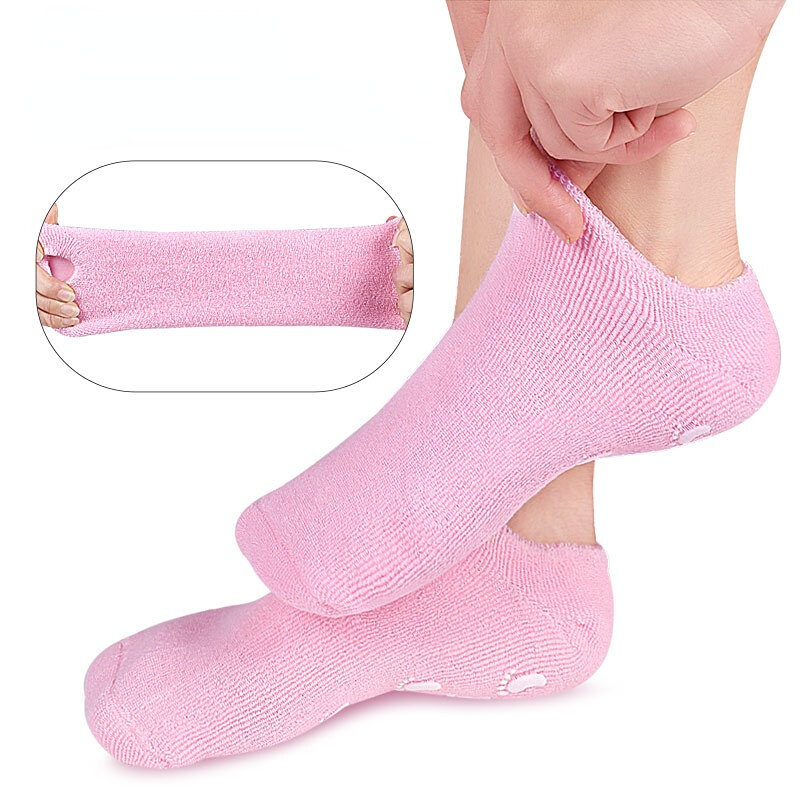 1 para skarpety silikonowe do pielęgnacji stóp skarpety Spa żelowe wielokrotnego użytku i rękawiczki nawilżające wybielające złuszczające Velvet Smooth pielęgnacja rąk