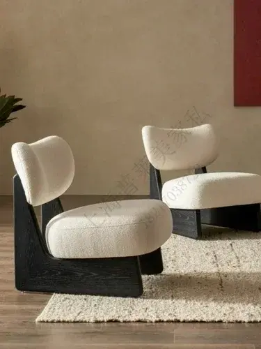 Kursi Sofa kursi tunggal kayu polos sederhana gaya Jepang desainer ruang tamu kamar tidur balkon
