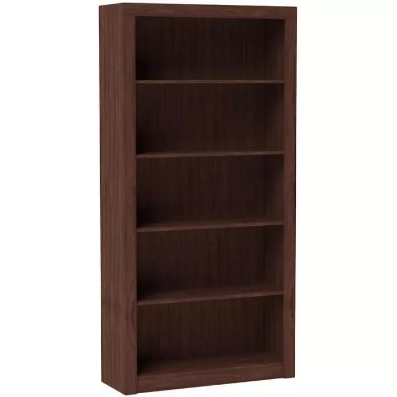 Olinda, 5 полок, деревянный книжный шкаф в коричневом орехе