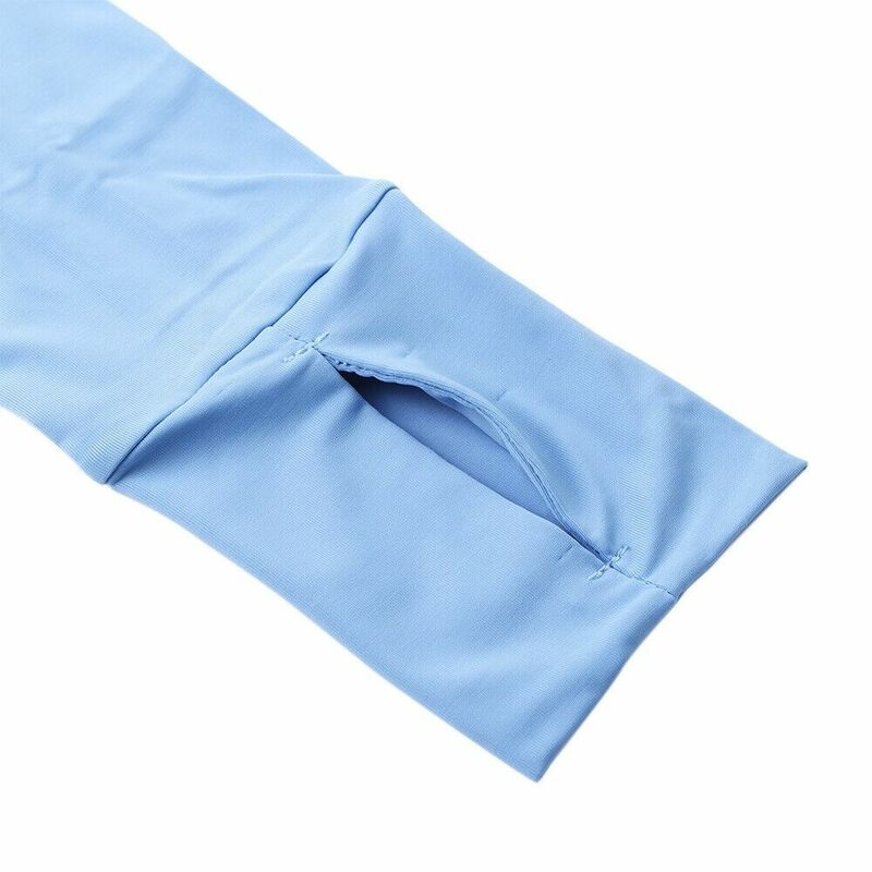 ถุงมือยาวผ้าเย็นบางถุงมือปั่นจักรยานผ้าไอซ์ซิลค์กันแดดป้องกันรังสีอัลตราไวโอเลต