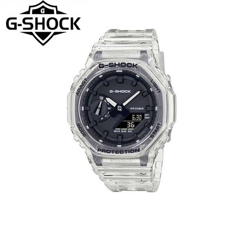 G-SHOCK Men's Watch Quartz New Lce Hard White Series GA-2100 Fashion Sports Waterproof Transparent Strap Top Luxury Couple Watch