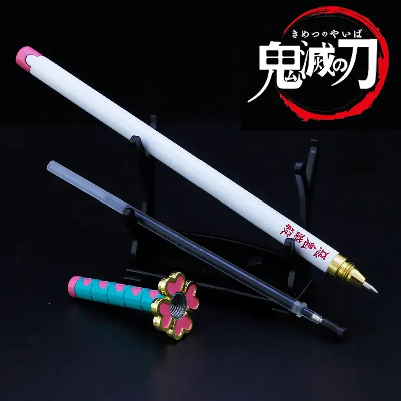 Mini Katana Anime Espada Gel Pen, Recarga de Tinta Preta, Caneta de Escrita, Papelaria Escolar, 0,5mm